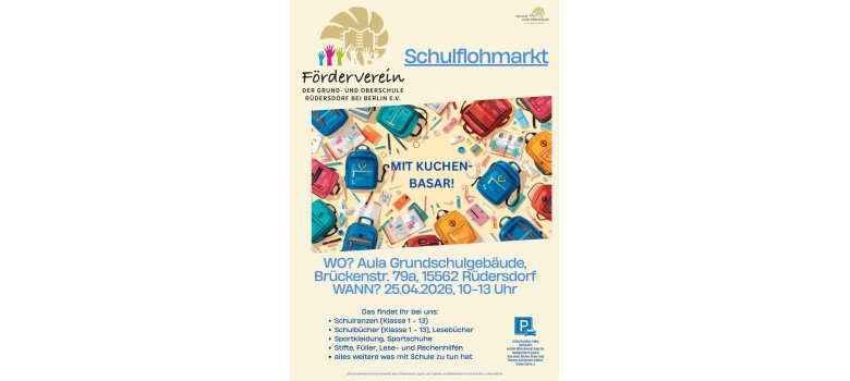 Poster - Flohmarkt für Schulranzen & Bücher - 1 Poster - Flohmarkt für Schulranzen & Bücher - 1